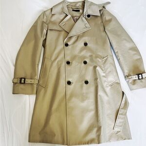 Uniqlo | Beige/Khaki Double-Breasted Trench Coat
